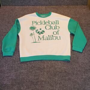 Grayson Threads Pickleball Malibu Sweatshirt Medium Retro Green White